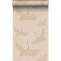 TAPETE Kraniche 53 cm x 10.05 m - Beige, Papier (53/1000cm) - Origin Wallcoverings