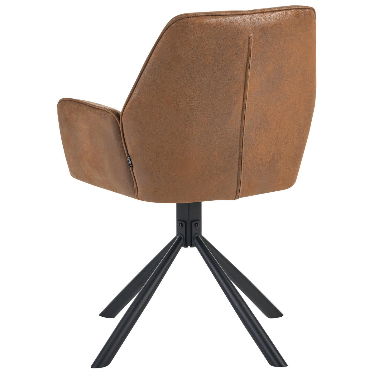 ESSZIMMERSTUHL 2er-Set drehbar Kunstwildleder Hellbraun Warner - Hellbraun, Textil (63/94/58cm) - Beliani