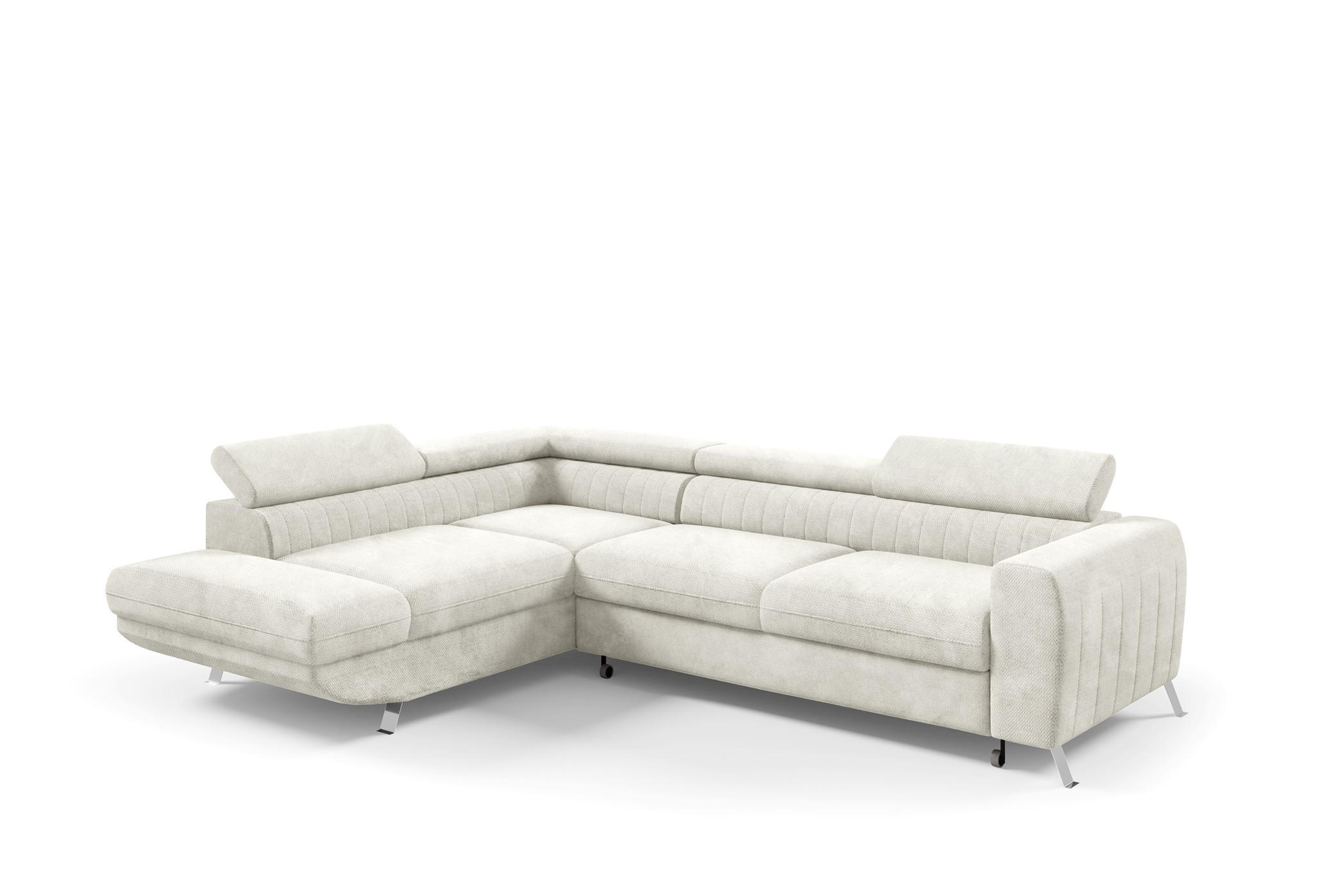 ECKSOFA Marios Mit Schlaffunktion - Creme, Holzwerkstoff/Textil (260/202cm) - Fun Möbel
