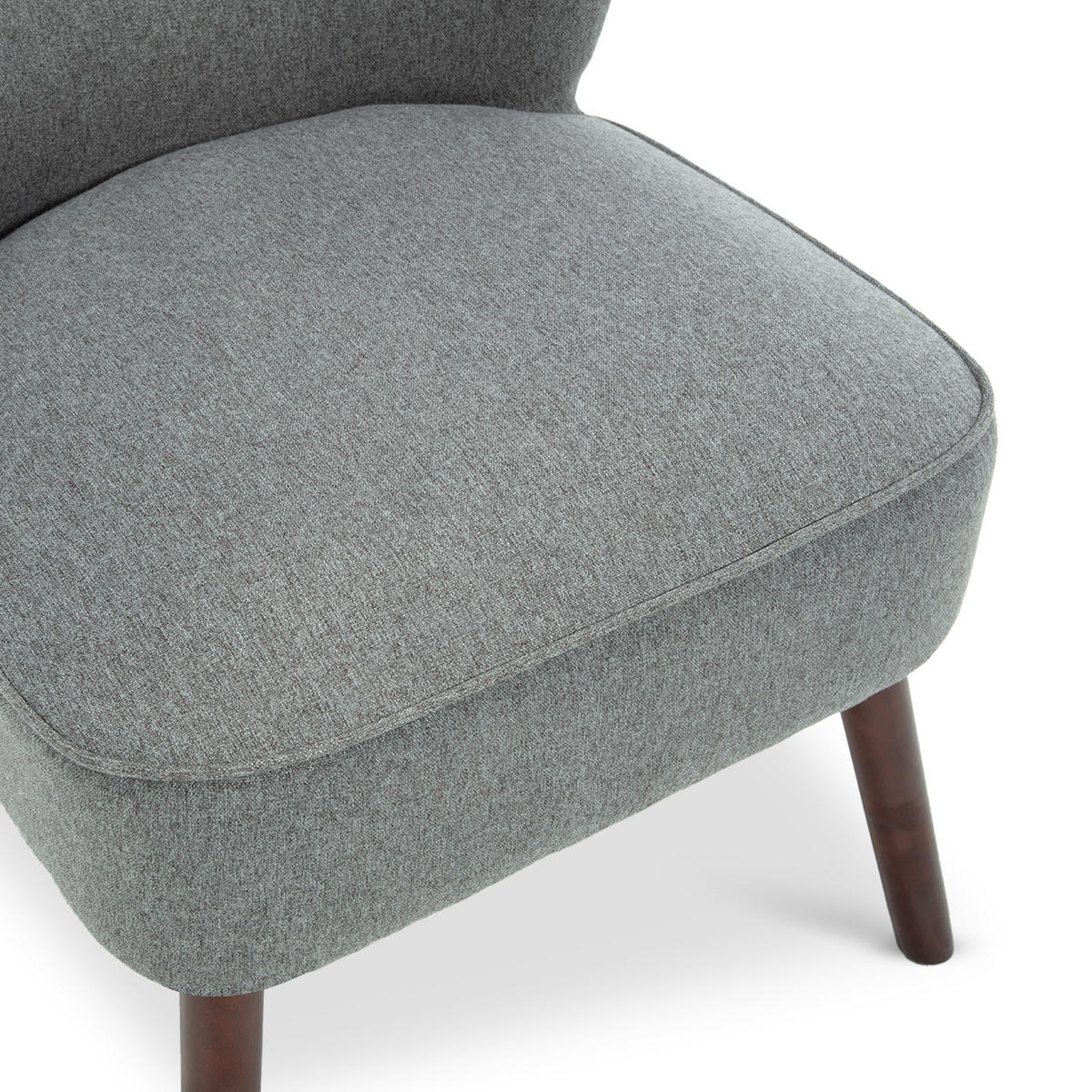 COCKTAILSESSEL 2er-Set Jofi aus dunkelgrauem Stoff - Dunkelgrau/Dunkelbraun, Holz/Textil (56/70.5/67cm) - Sicaan