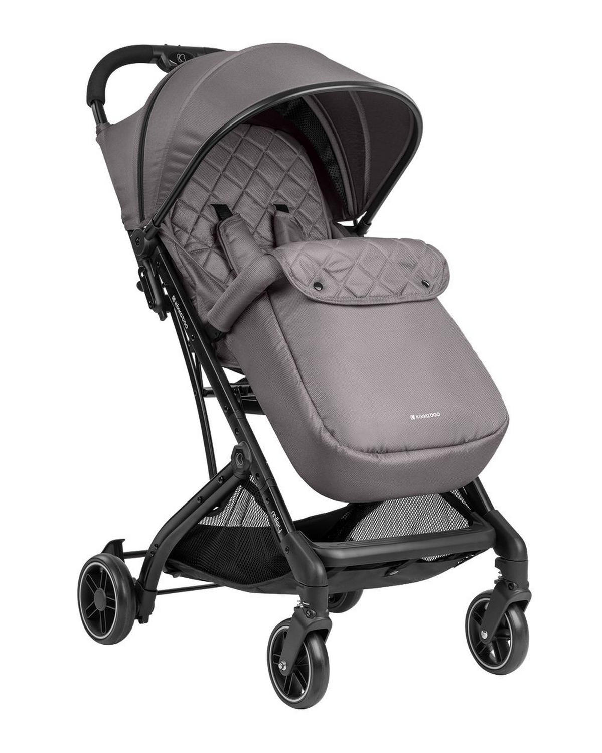 KINDERWAGEN Miley mit Fußsack grau dunkelgrau Fußstütze verstellbar, klappbar, Korb - Grau, Metall (64/52/100cm) - Kikka boo