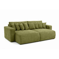 SCHLAFSOFA, Cordstoff Poso, Olive, PIANO DOUBLE - Olivgrün, Holz (246/83/145cm) - Kaiser Möbel