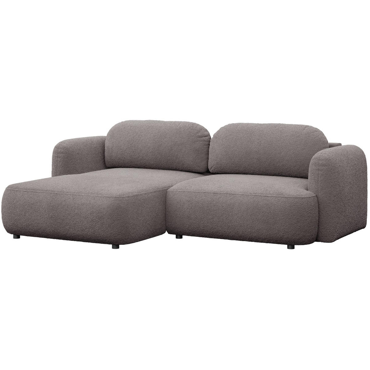 ROHOVÁ pohovka Tvoya, šedohnědé bouclé - černá/šedohnědá, textil/plast (267/175cm) - Selsey