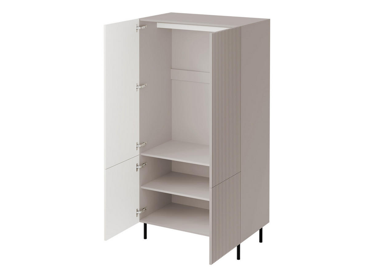 KLEIDERSCHRANK Aruba 4D 90 - Schwarz/Naturfarben, Holzwerkstoff (90/185/52cm) - MIRJAN24