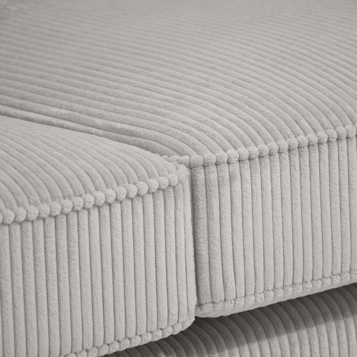 ECKSOFA Pablo ohne Schlaffunktion, mit abgerundeter Ottomane, rechts, Graubeige - Hellgrau, Textil (319/196cm) - Beautysofa