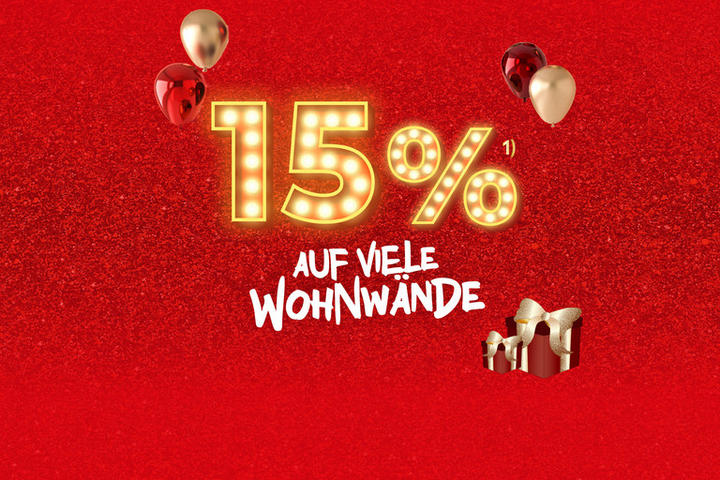 15% auf viele Wohnwände