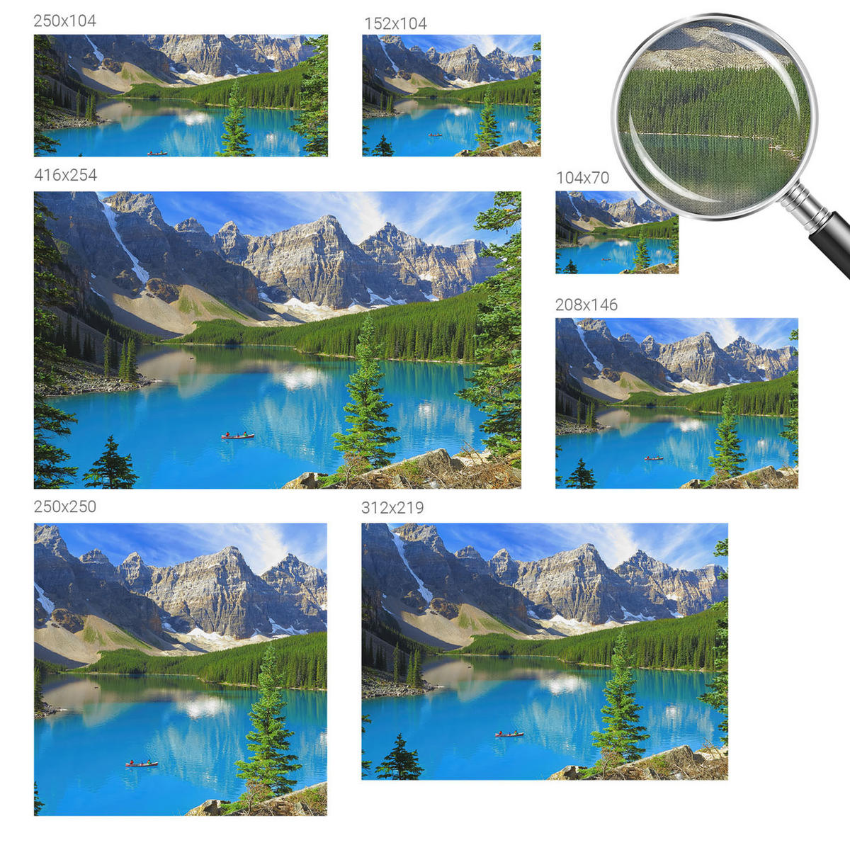 FOTOTAPETE 104x70 cm - Bergsee - Blau, Textil (104/70cm) - Wallfluent