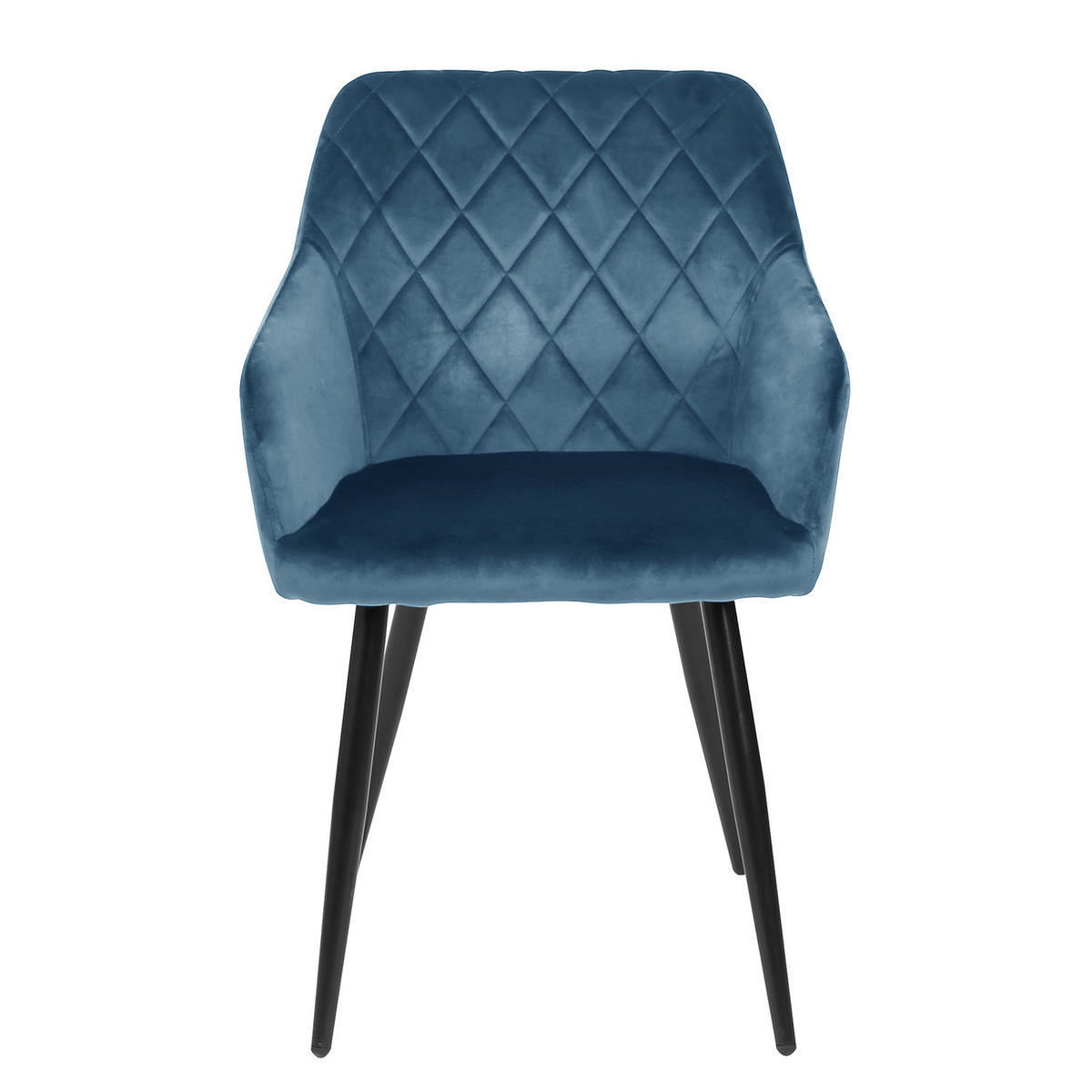 ARMLEHNENSTUHL - 2er-Set - Blau/Schwarz, Textil/Metall (54/83/60cm) - home24