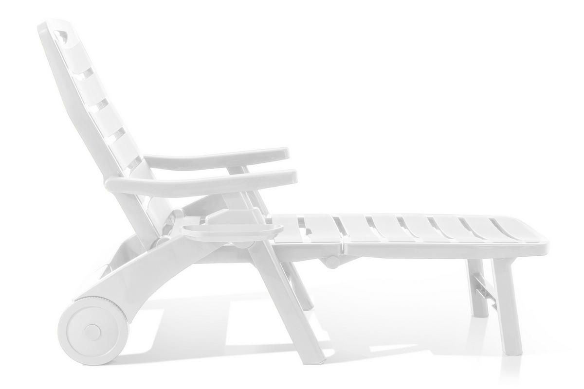SONNENLIEGE TIDIA 2-tlg, Weiß - Weiß, Kunststoff (73/105/146cm) - KONSIMO®