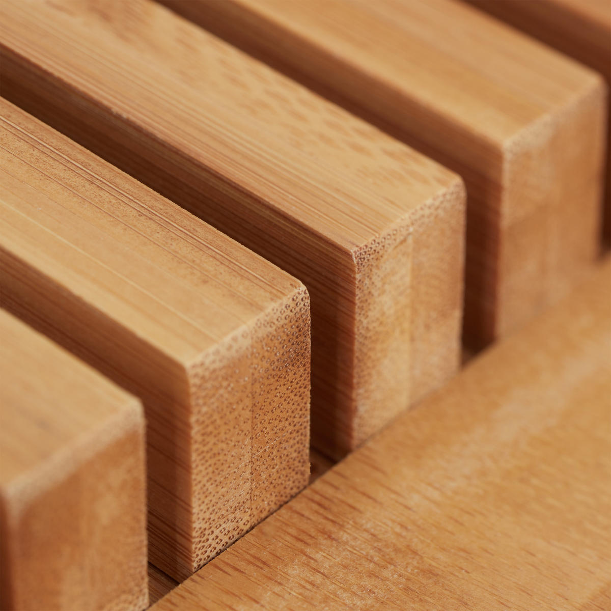 MESSERORGANIZER - Hellbraun, Holz (11/3.5/39cm) - Relaxdays