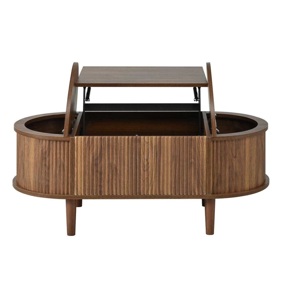 COUCHTISCH 100/48/53,5 cm nussbaum aus MDF mit höhenverstellbarer Tischplatte - Walnussfarben, Holzwerkstoff (100/48/53.5cm) - OKWISH