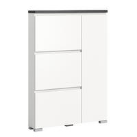 SCHUHSCHRANK Shoelove 18/95/130 cm - Grau, Holzwerkstoff (95/130/18cm) - Xonox
