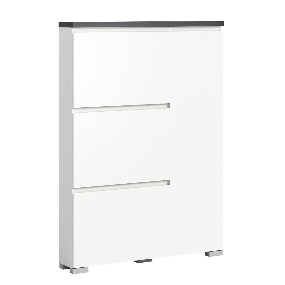 SCHUHSCHRANK Shoelove 18/95/130 cm - Grau, Holzwerkstoff (95/130/18cm) - Xonox