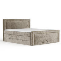 BOXSPRINGBETT Luxora Beige 140/200 cm - Beige/Schwarz, Holz/Holzwerkstoff (140/200cm) - Maison de Reve