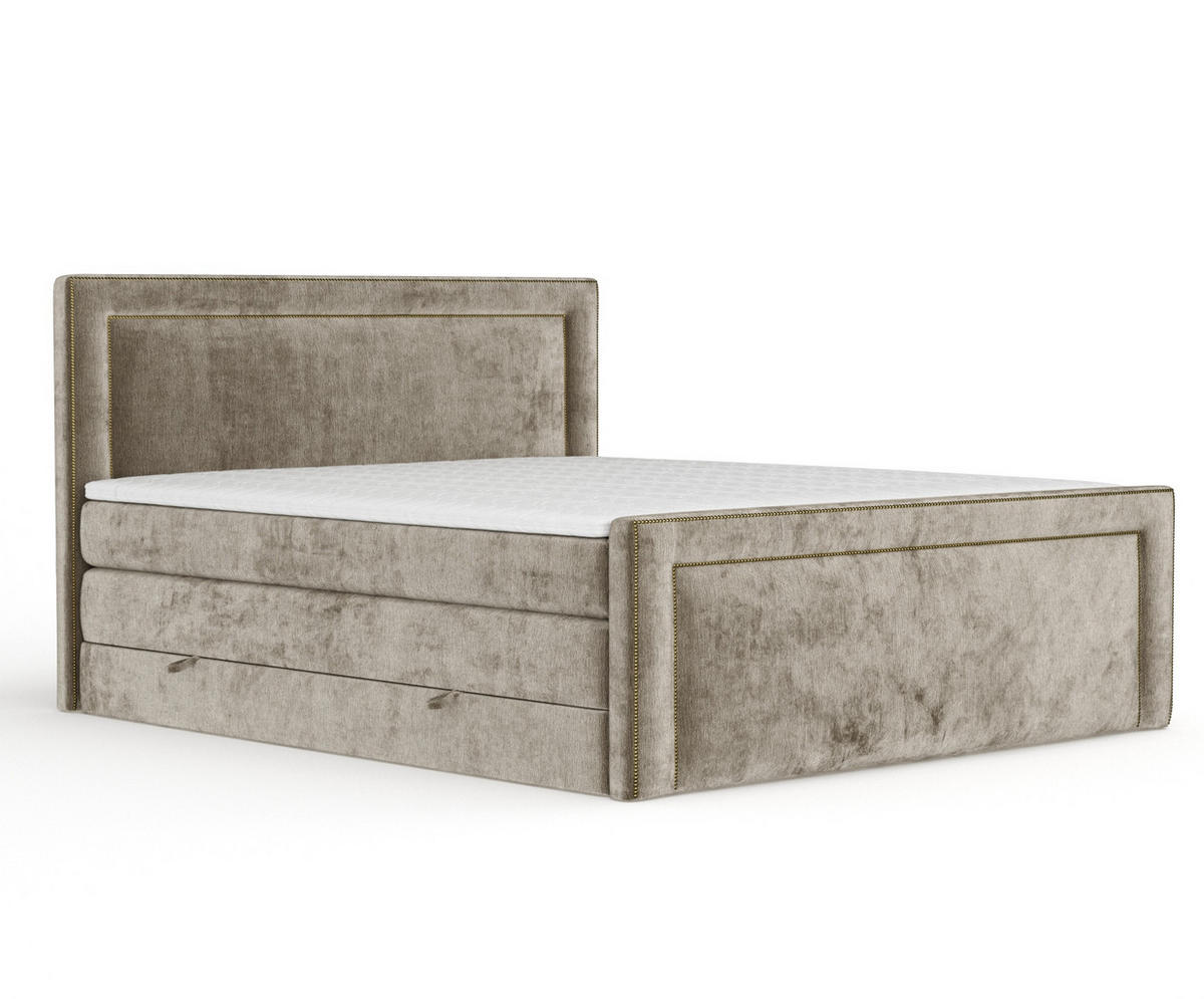 BOXSPRINGBETT Luxora Beige 140/200 cm - Beige/Schwarz, Holz/Holzwerkstoff (140/200cm) - Maison de Reve