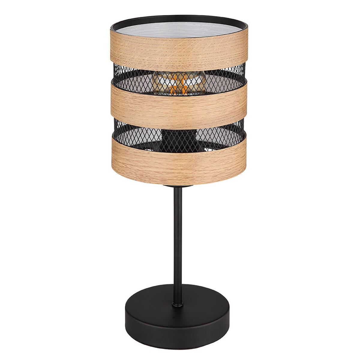 TISCHLEUCHTE Metall Holz Braun - Braun, Metall (15/15/33.5cm) - Globo Lighting