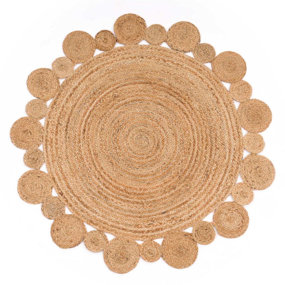 FLACHWEBETEPPICH Cutout Natur Ø 100 cm - Naturfarben, Naturmaterialien (100/100cm) - TT Home