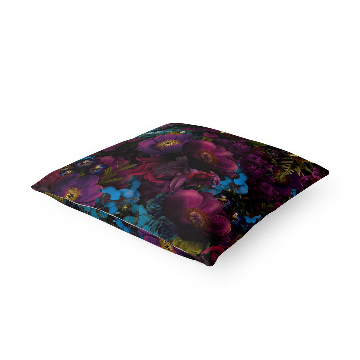 KISSENBEZUG Lila Blüten mit Blauen Blumen 40/40 cm - Violett, Textil (40/40cm) - Bilderwelten