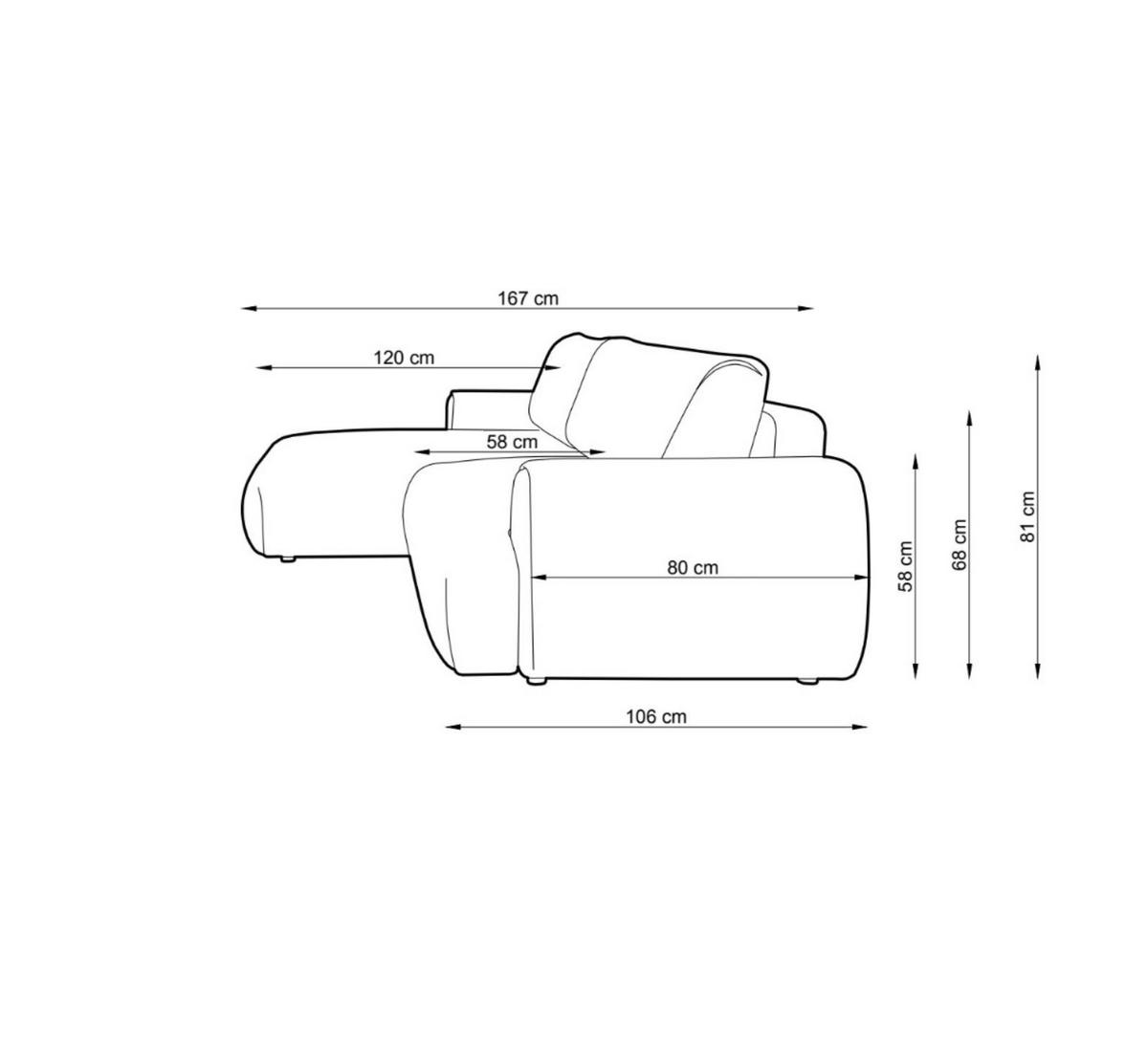 ECKSOFA Morena Rosa, mit Schlaffunktion, linke seite - Schwarz/Rosa, Holzwerkstoff/Textil (167/270cm) - Bettso