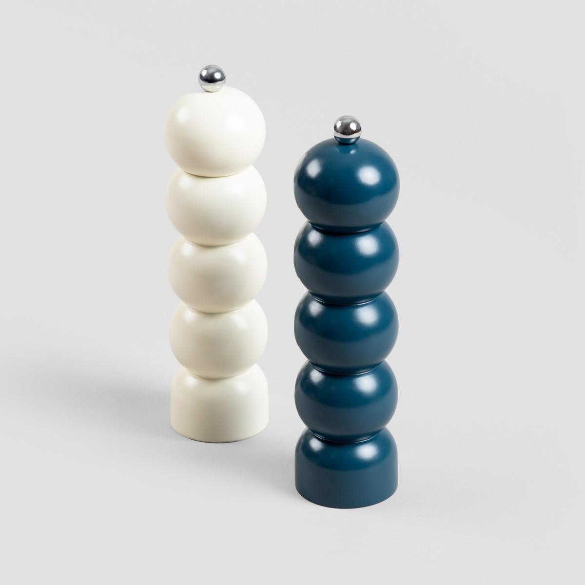 GEWÜRZMÜHLE Spice Bubble blau und creme 21 cm 2er-Set - Blau, Holz (6/21/6cm) - Homla