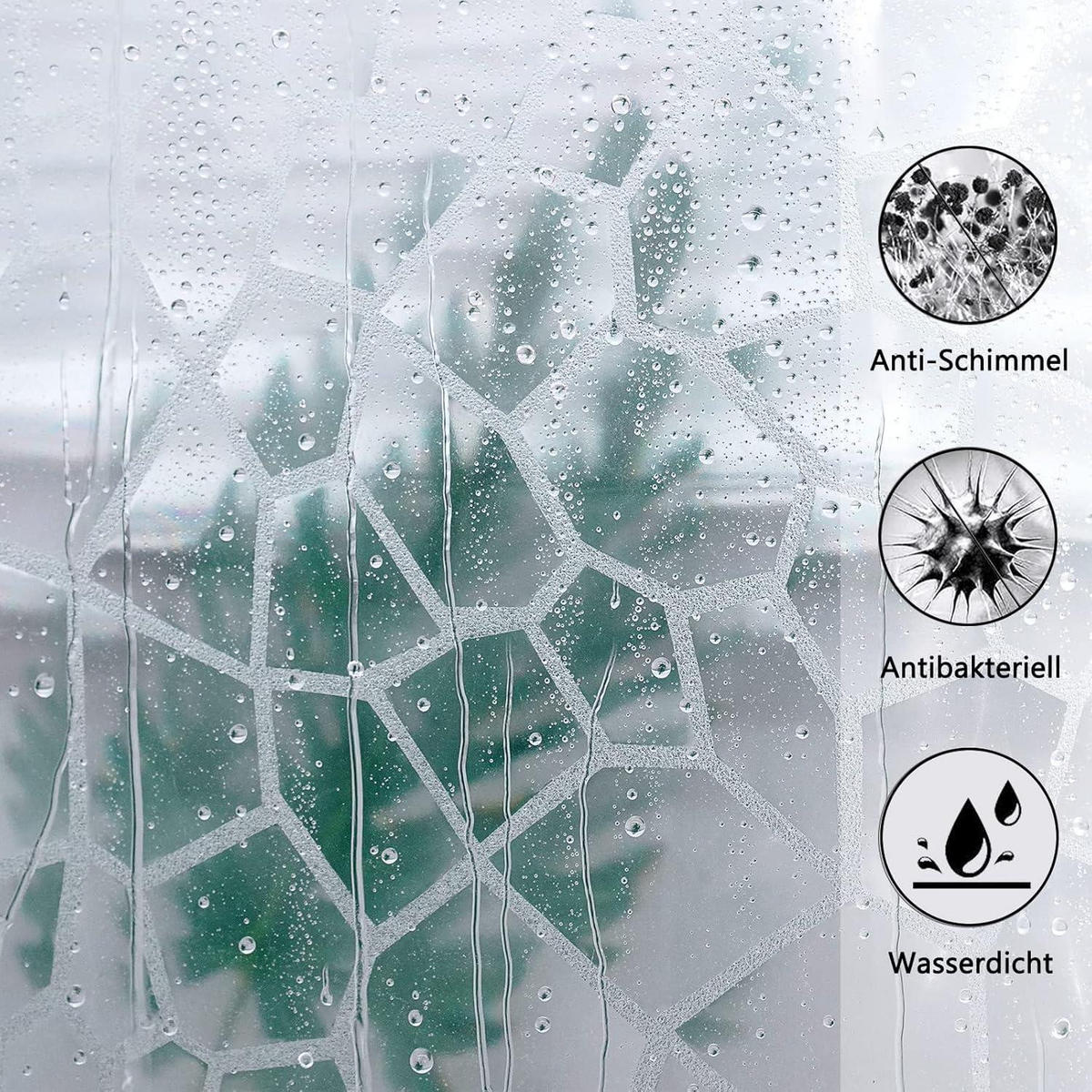 DUSCHVORHANG Transparent 240 x 200 cm - Transparent, Kunststoff (200/240cm)
