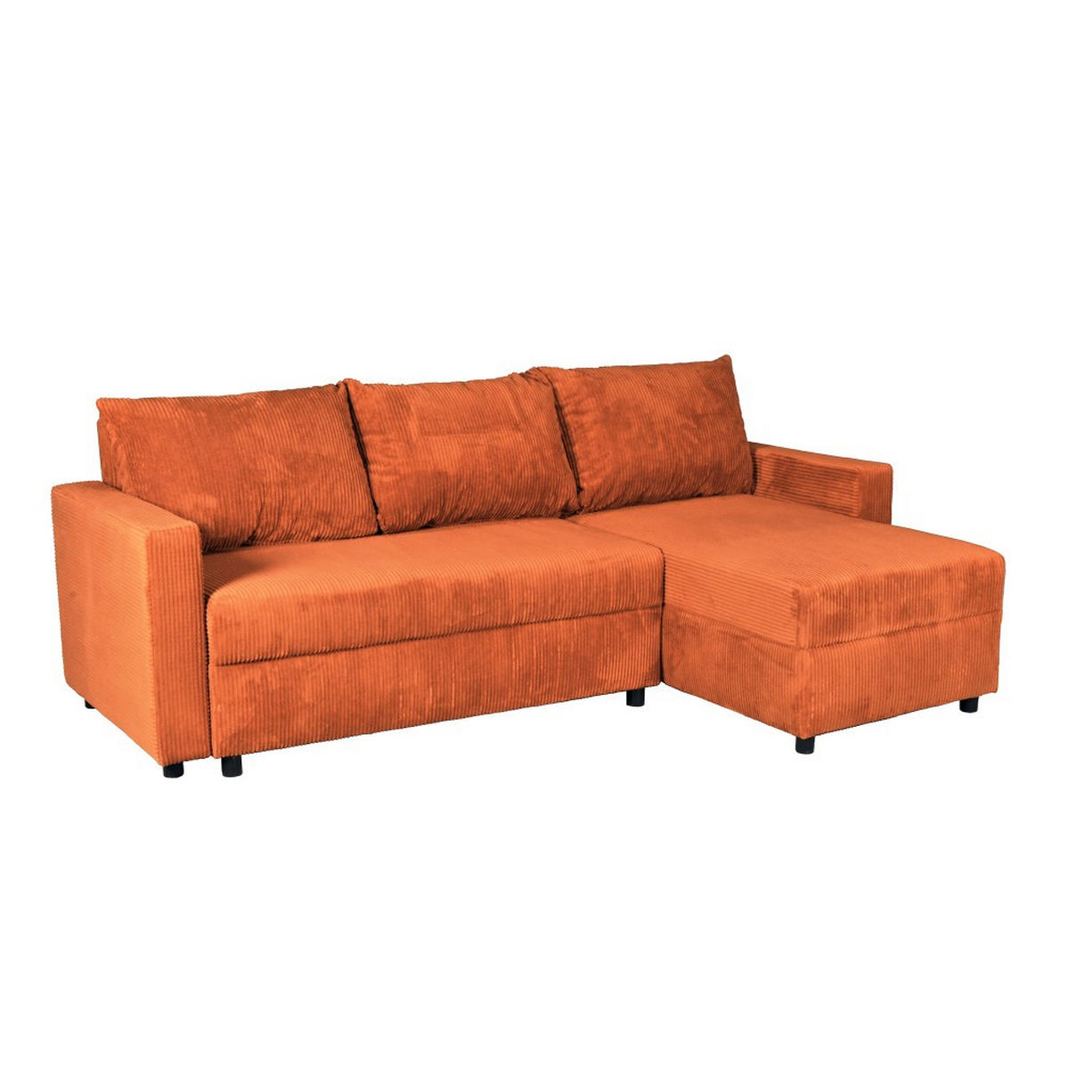 ECKSOFA THEO/ umwandelbar und wendbar, mit Truhe in Cord - Terracotta - Terracotta, Textil (145/230cm) - Weber Industries