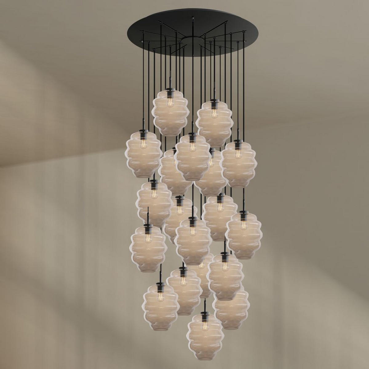 GALERIELEUCHTE Echos 20-flammig Klar Ø 25cm - Klar/Schwarz, Glas (25/25/28cm) - s.luce