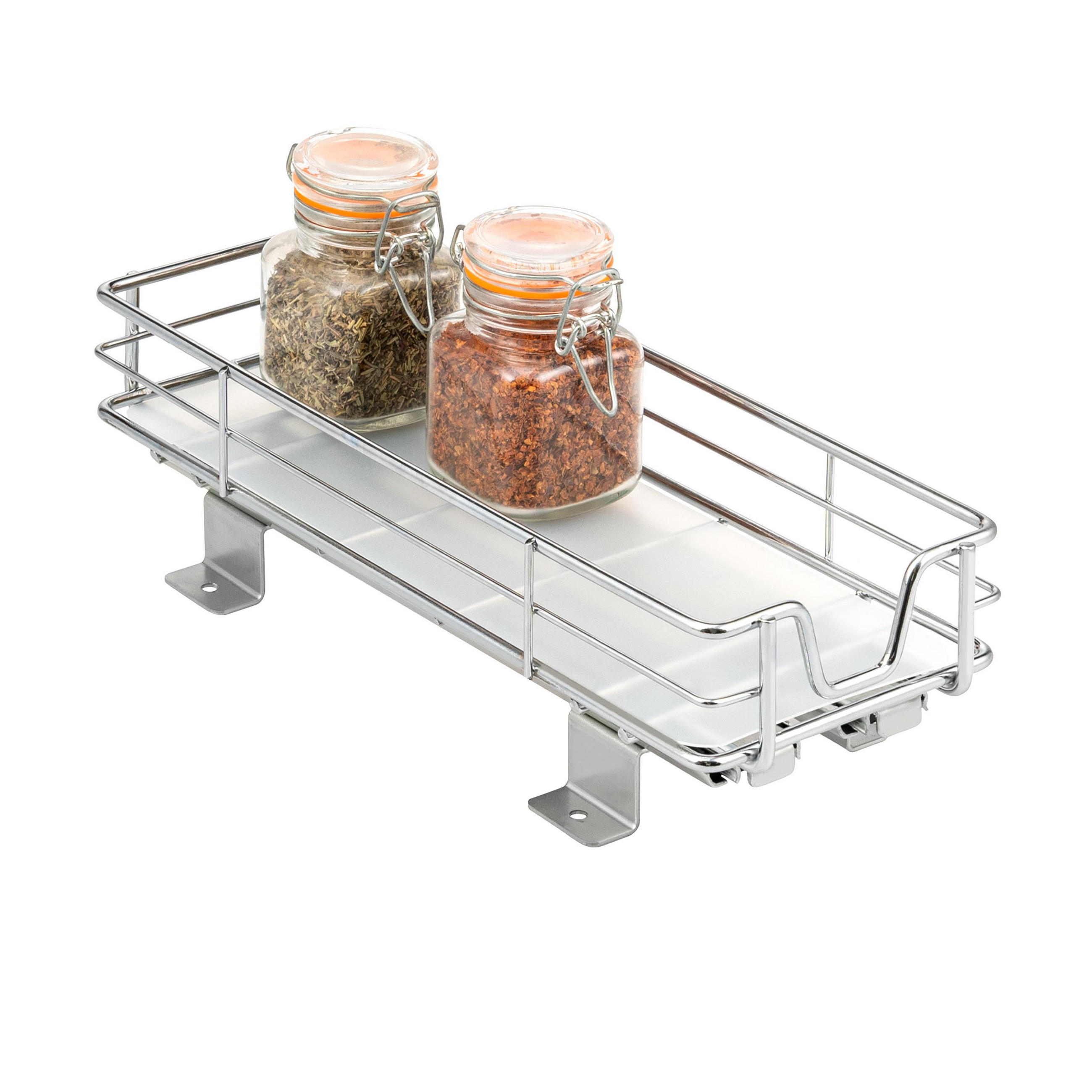TELESKOP-GEWÜRZREGAL ausziehbar mit Einlegeboden aus verchromtem Metall - Chromfarben, Metall (11.5/8/29cm) - bremermann