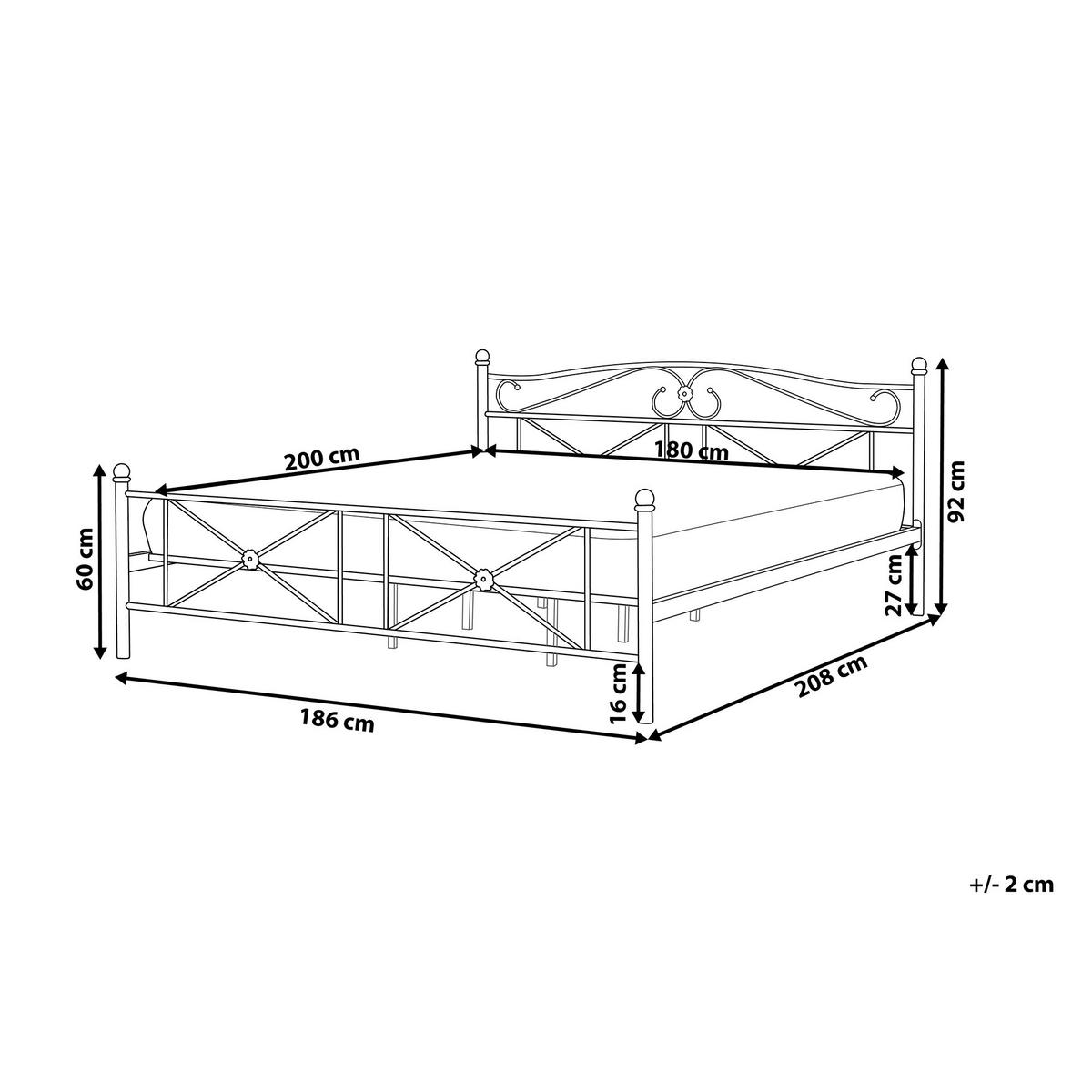 BETT mit Lattenrost 180x200 cm Schwarz Rodez - Schwarz, Metall (180/200cm) - Beliani