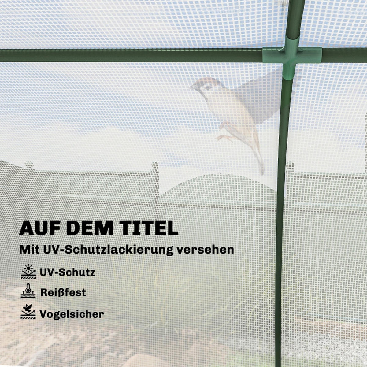 GEWÄCHSHAUS 200x100x80 cm PE Folie Stahl weiß - Weiß, Kunststoff (200/80/100cm) - Fortuna Lai