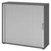 ROLLLADENSCHRANK - 3 Ordnerhöhen 40/120/110 cm in Graphitfarben/Silberfarben Streifengriff (Kunststoff) - Silberfarben/Graphitfarben, Holzwerkstoff (120/110/40cm) - bümö