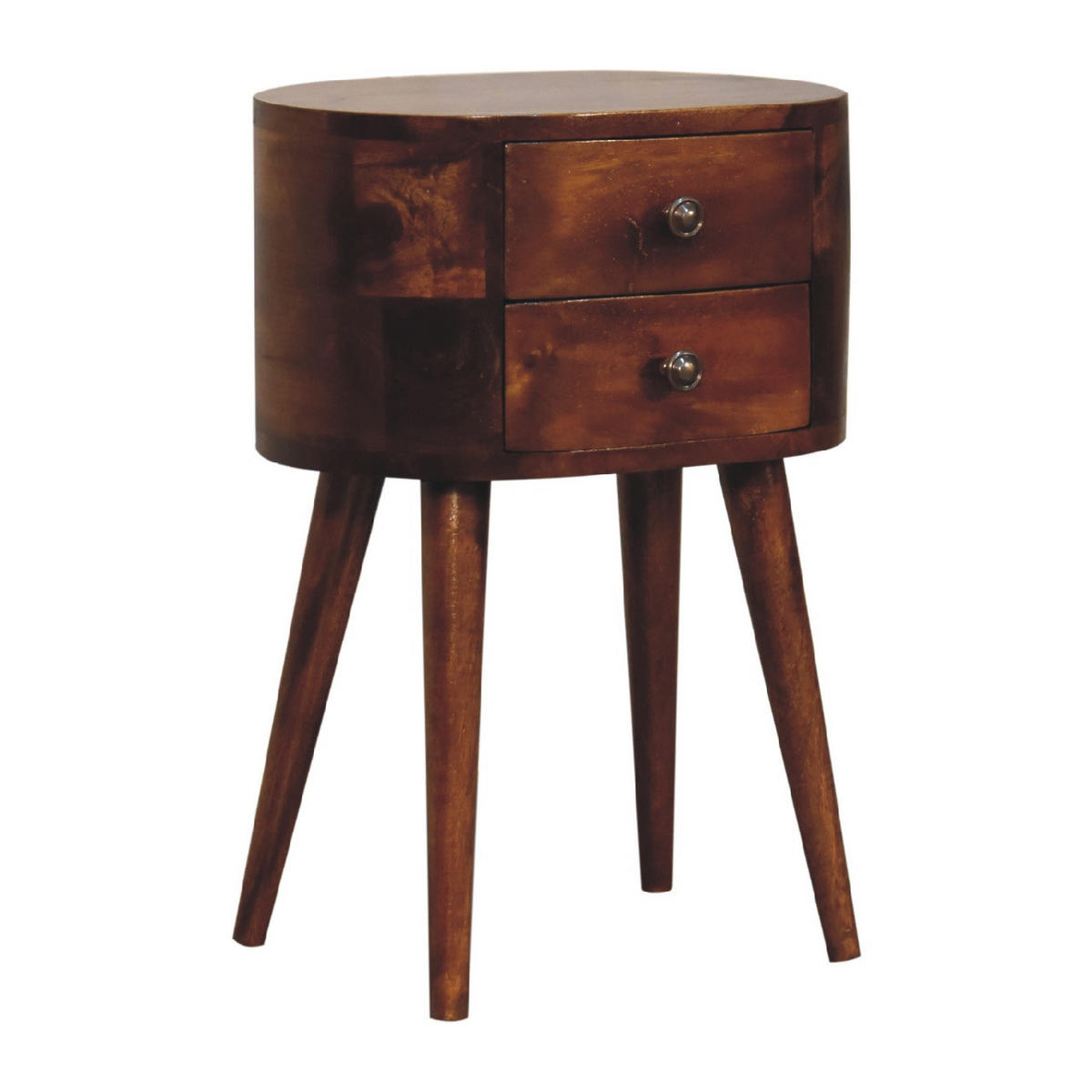 NACHTTISCH Mini - Kastanienfarben/Messingfarben, Holz/Metall (35/50/25cm) - Artisan Furniture