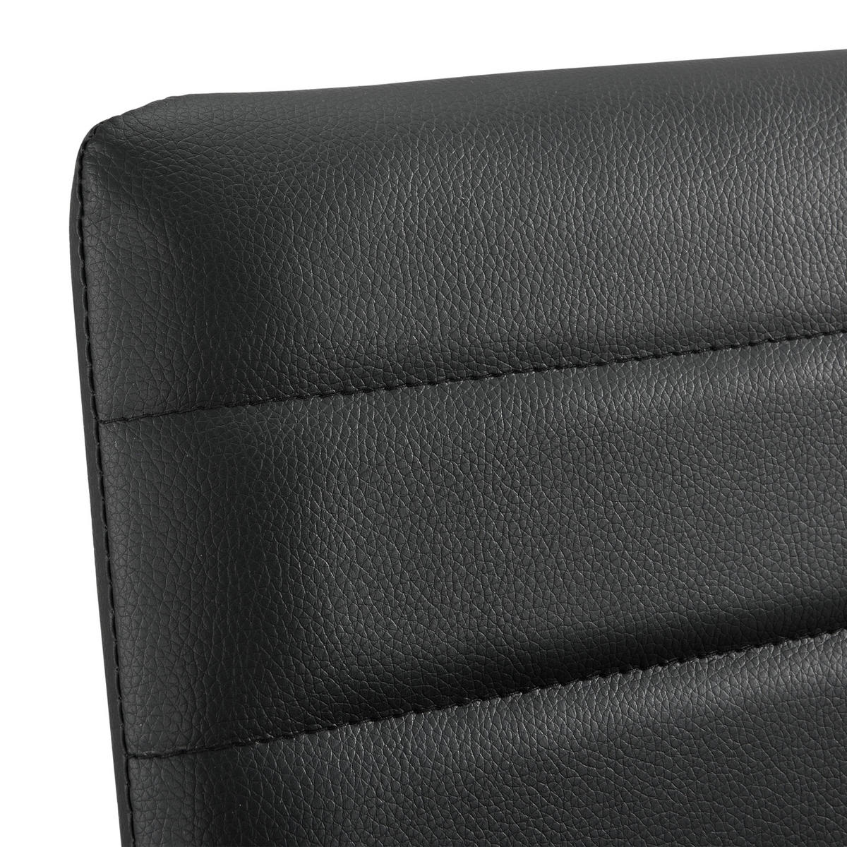 BAROVÁ ŽIDLE Lidköping, sada 2 ks - černá, kůže (43/96/47cm) - [en.casa]