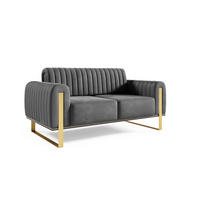 SOFA Valerie 2-sitzer - Anthrazit, Holzwerkstoff/Textil (164/79/90cm) - Fun Möbel