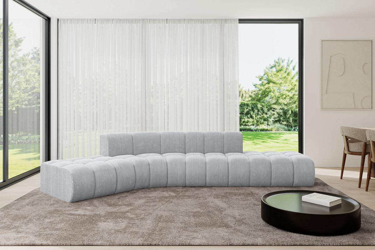 ECKSOFA modulares Sofa Solven-L1 - 380x174x70 cm Grau - Grau, Holzwerkstoff/Textil (380/174cm) - ALTDECOR