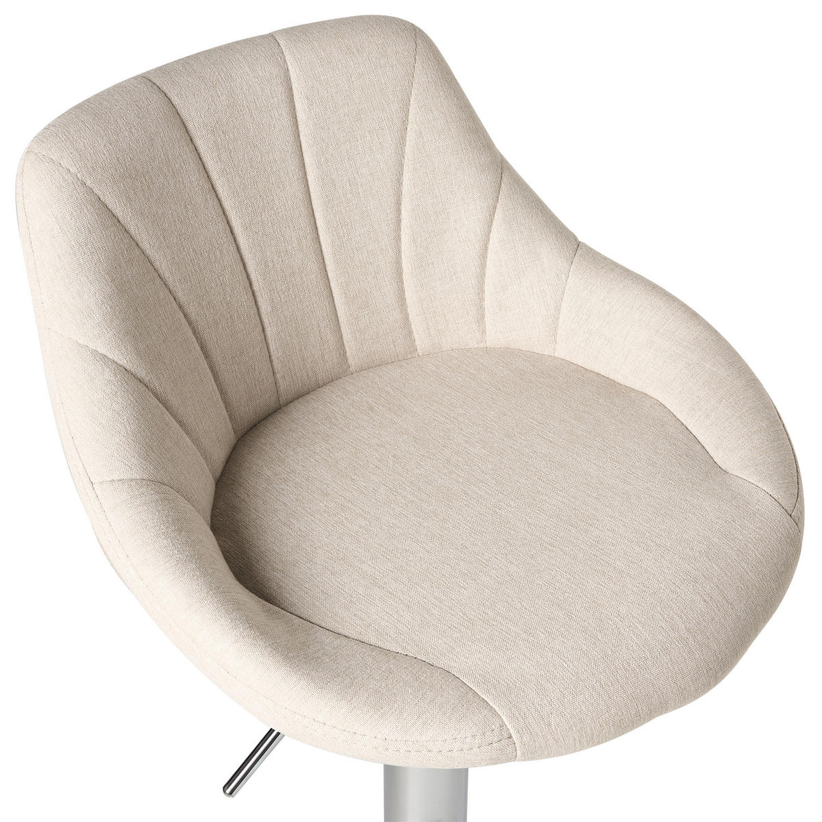 BAROVÁ STOLIČKA sada 2 ks Látka otočná Světle béžová Lucca - stříbrná/béžová, textil (47/83/52cm) - Beliani