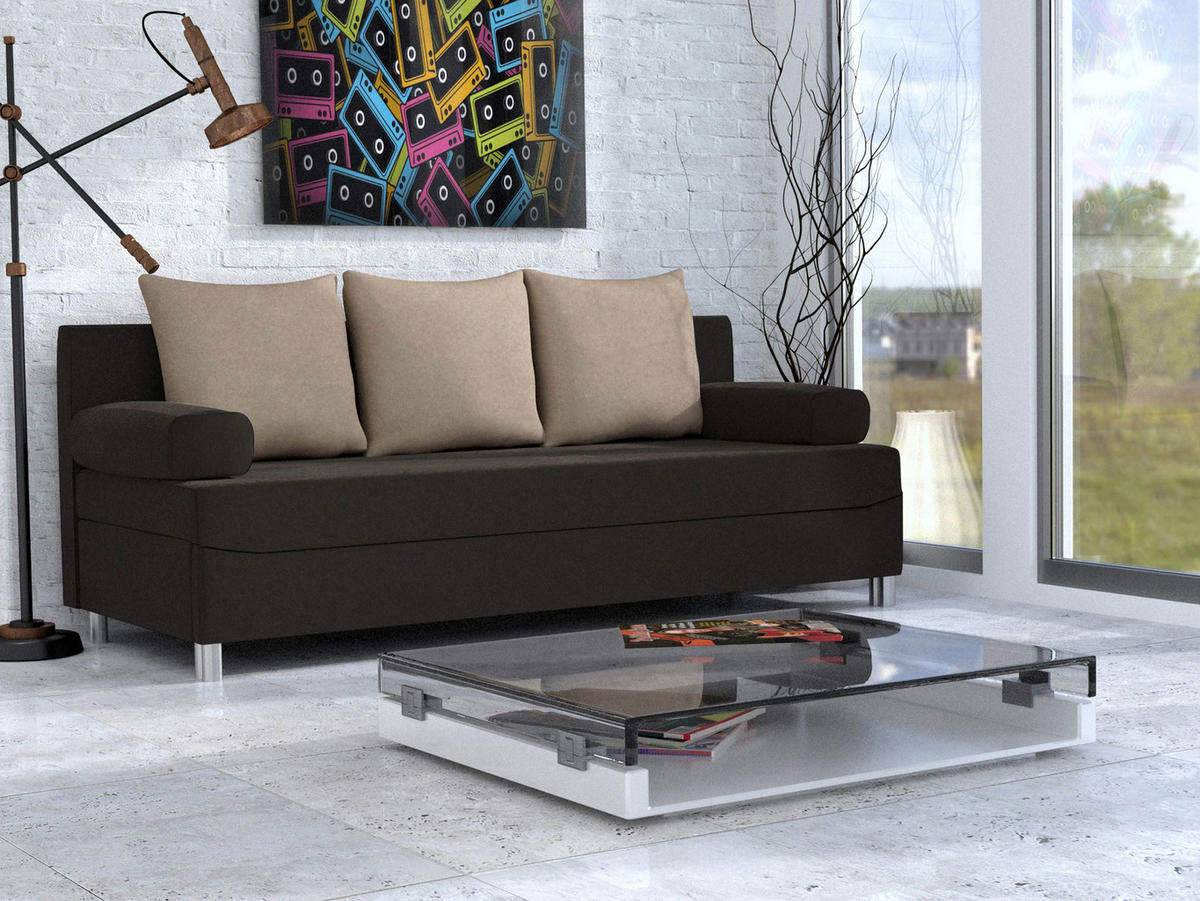 SCHLAFSOFA Dover - Chromfarben/Braun, Holz/Kunststoff (192/86/80cm) - MIRJAN24