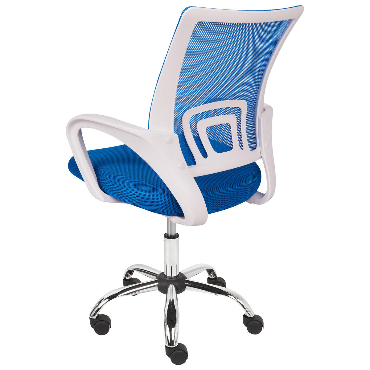 BÜROSTUHL Blau Solid - Blau/Silberfarben, Textil (60/88/60cm) - Beliani
