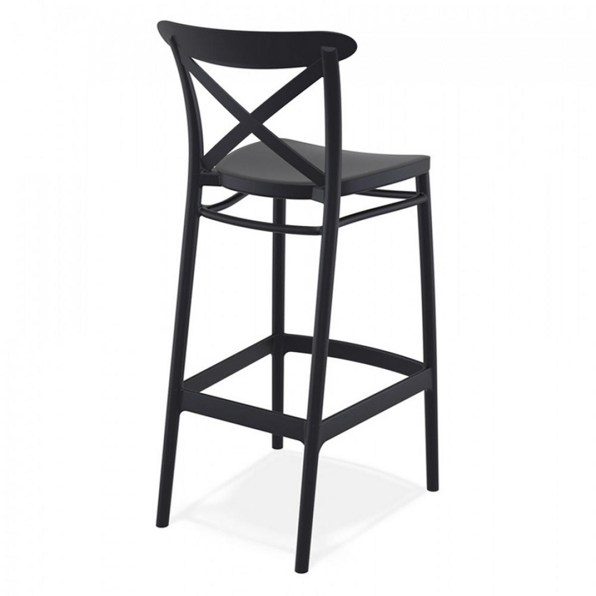 BARHOCKER Schwarz 45x106x52cm - Schwarz, Kunststoff (45/106/52cm) - AlterEgo