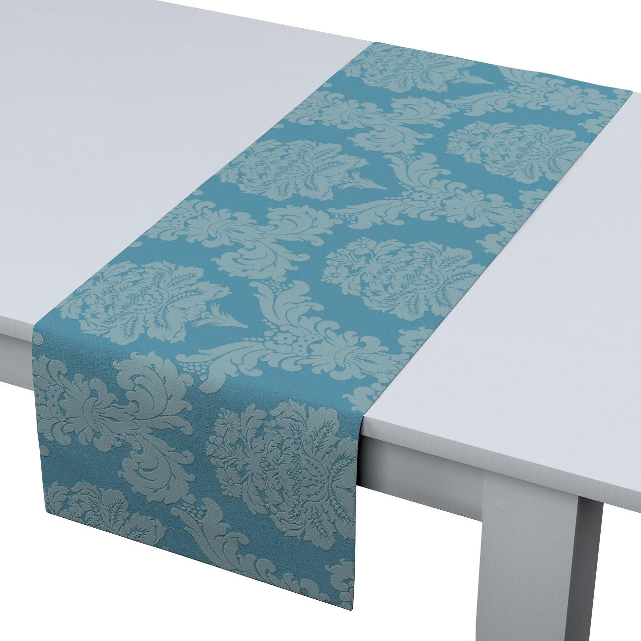 TISCHLÄUFER Damasco, blau, 40x130 cm - Blau, Textil (40/130cm) - Dekoria