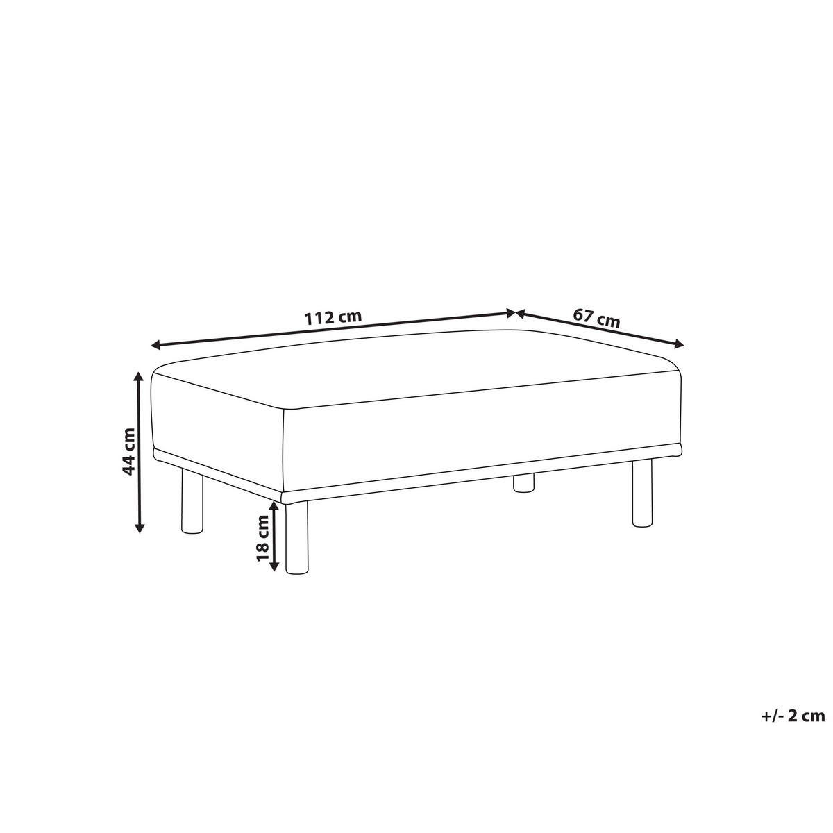 OTTOMANE Weiß Holt - Weiß/Braun, Textil (112/44/67cm) - Beliani