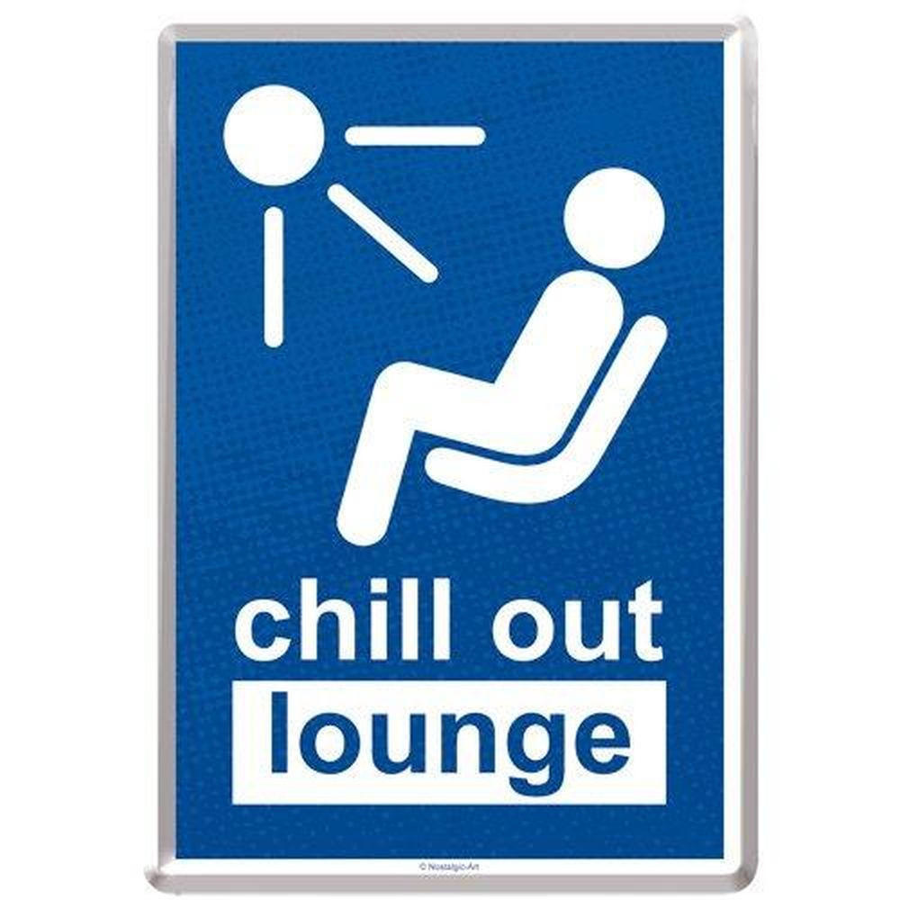 MINIBLECHSCHILD 10/14 cm Achtung Chill Out Lounge - Multicolor, Metall (10/14/0.1cm) - Nostalgic-Art