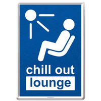 MINIBLECHSCHILD 10/14 cm Achtung Chill Out Lounge - Multicolor, Metall (10/14/0.1cm) - Nostalgic-Art