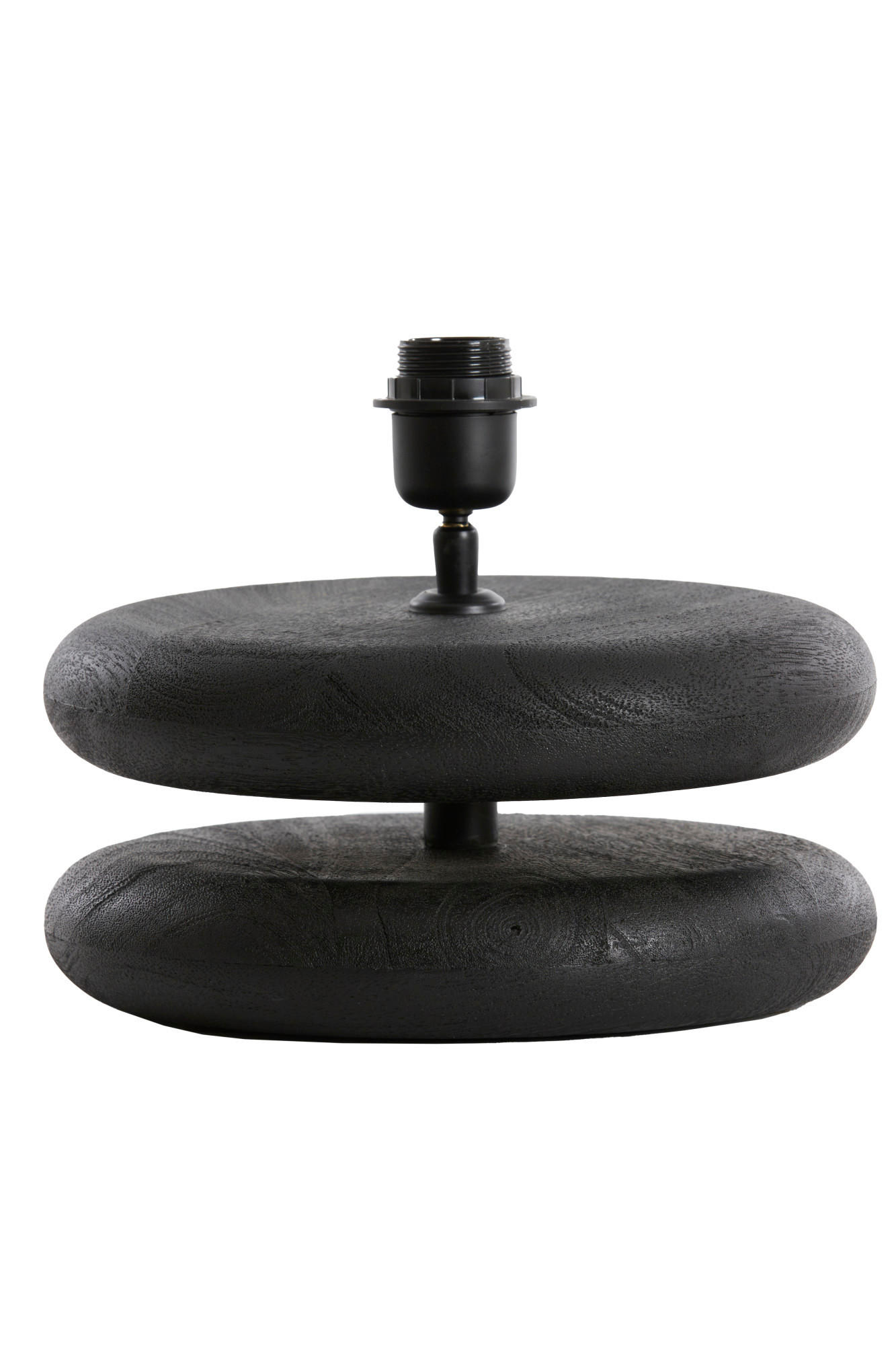 LAMPENFUSS Eboli Schwarz Ø25/9 cm - Schwarz, Holz (25/25/9cm) - Light & Living