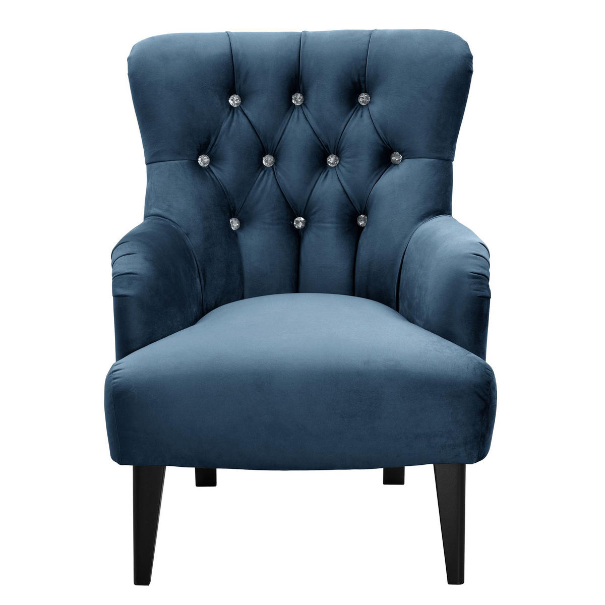 SESSEL Kayley Samtvelours dunkelblau - Dunkelblau, Kunststoff (71/97/82cm) - 58aufmkessel