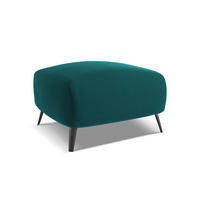 POUF Samt Stoff Blau - Blau/Petrol, Textil/Metall (65/44/65cm) - LaMiaSofa