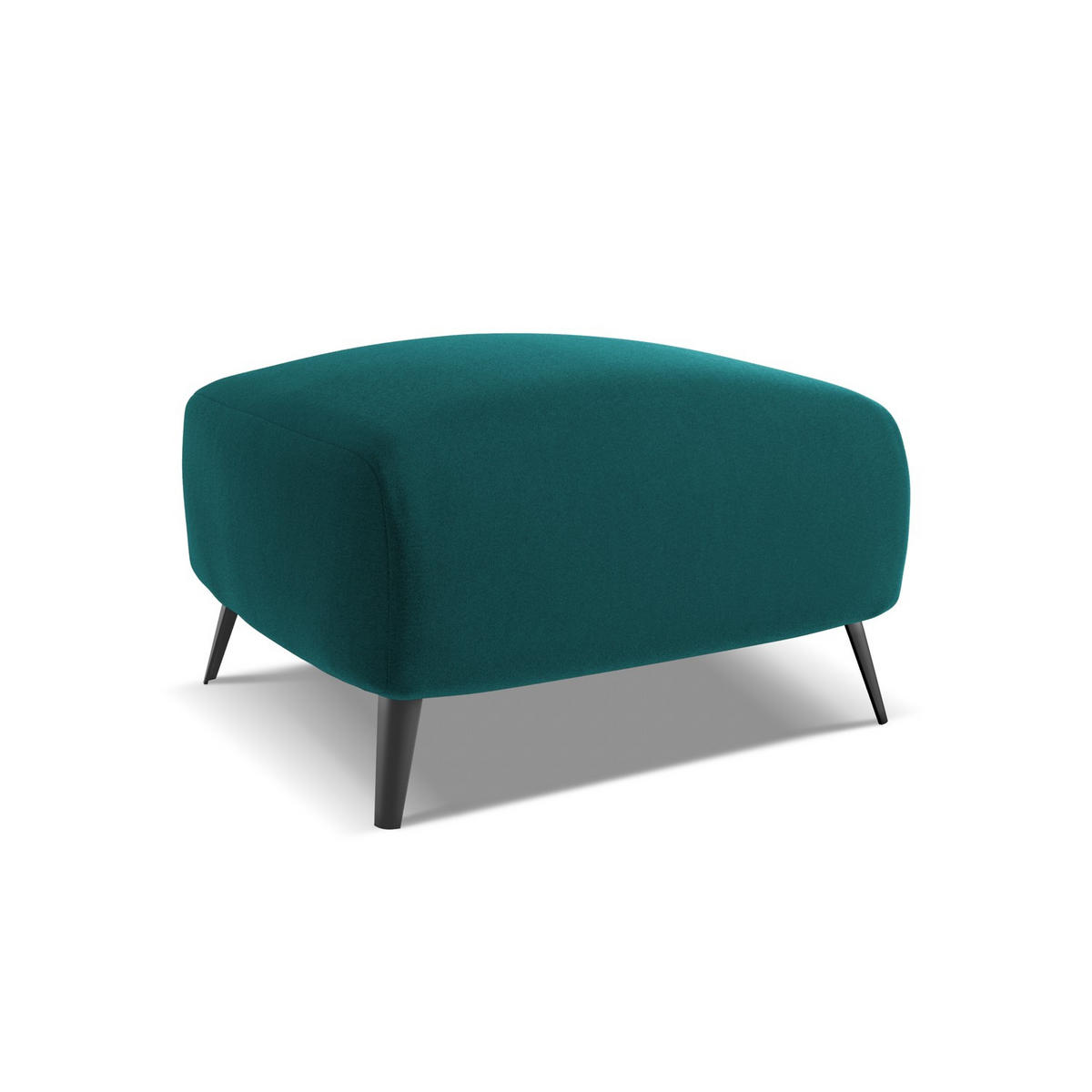 POUF Samt Stoff Blau - Blau/Petrol, Textil/Metall (65/44/65cm) - LaMiaSofa