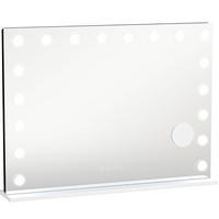 WANDSPIEGEL 80/14/60 cm weiß aus Glas mit LED, RGB und Bluetooth - Weiß, Glas (14/60/80cm) - OKWISH