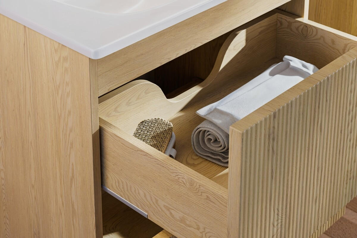 BADMÖBEL-SET 3 Teile 60 cm - Nordic Cremona N BM397 in Cremona-Eiche - Eichefarben, Holz (60/170/40cm)