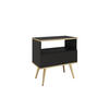 NACHTTISCH Schwarz - S-54, Hochglanz, Schubladen Push-to-Open 54x39x59 cm Schwarz/Gold - Goldfarben/Schwarz, Holzwerkstoff/Kunststoff (54/59/39cm) - DomoHome